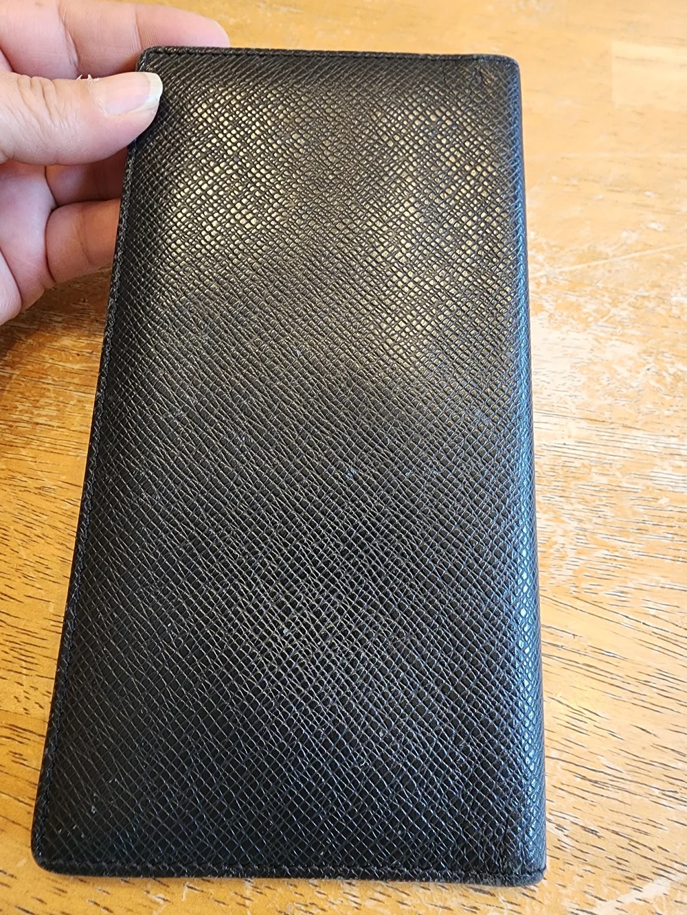 Louis Vuitton Black Taiga Leather Brazza Long Wallet